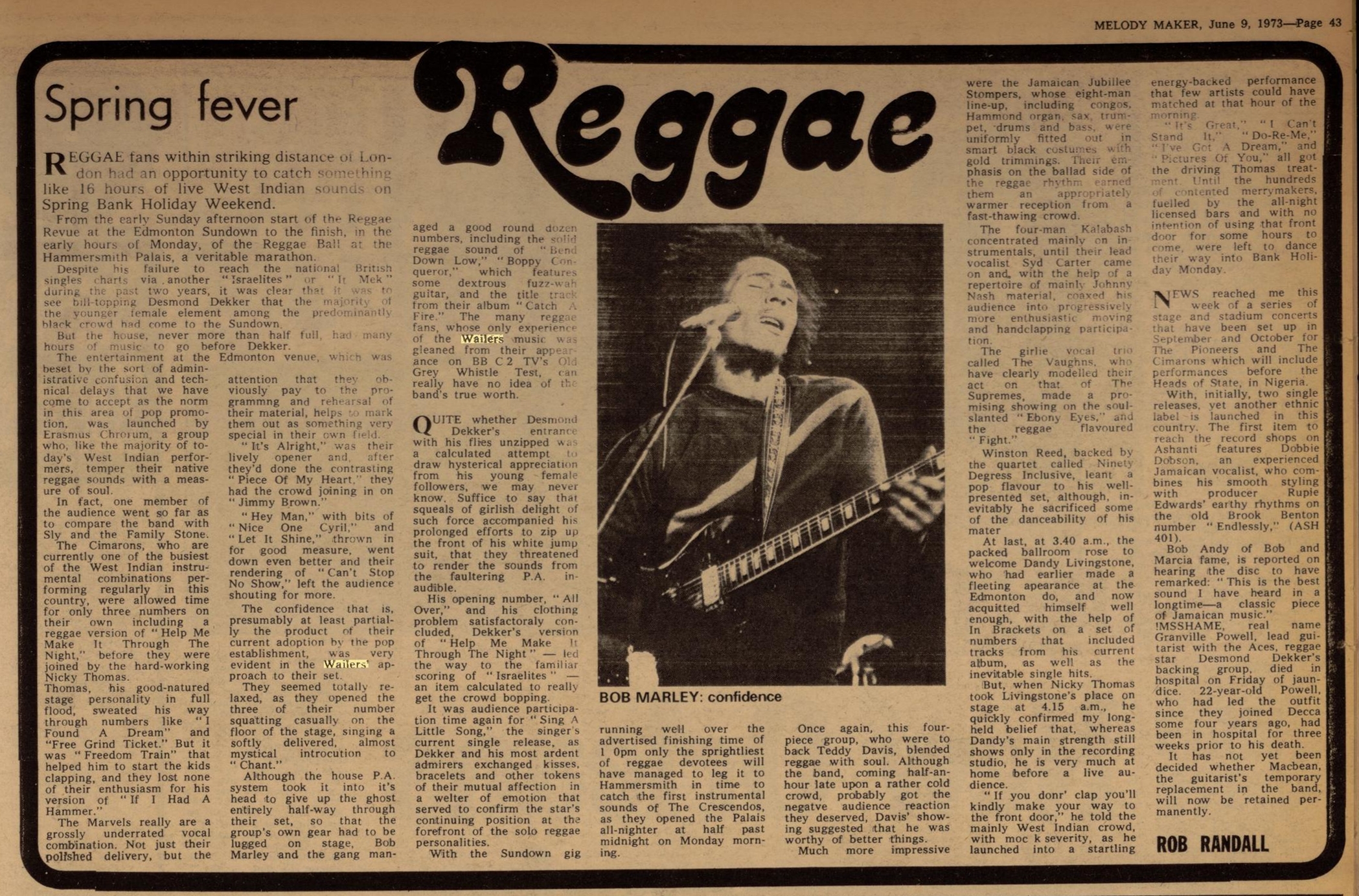 Melody Maker Jun 9, 1973 wailers