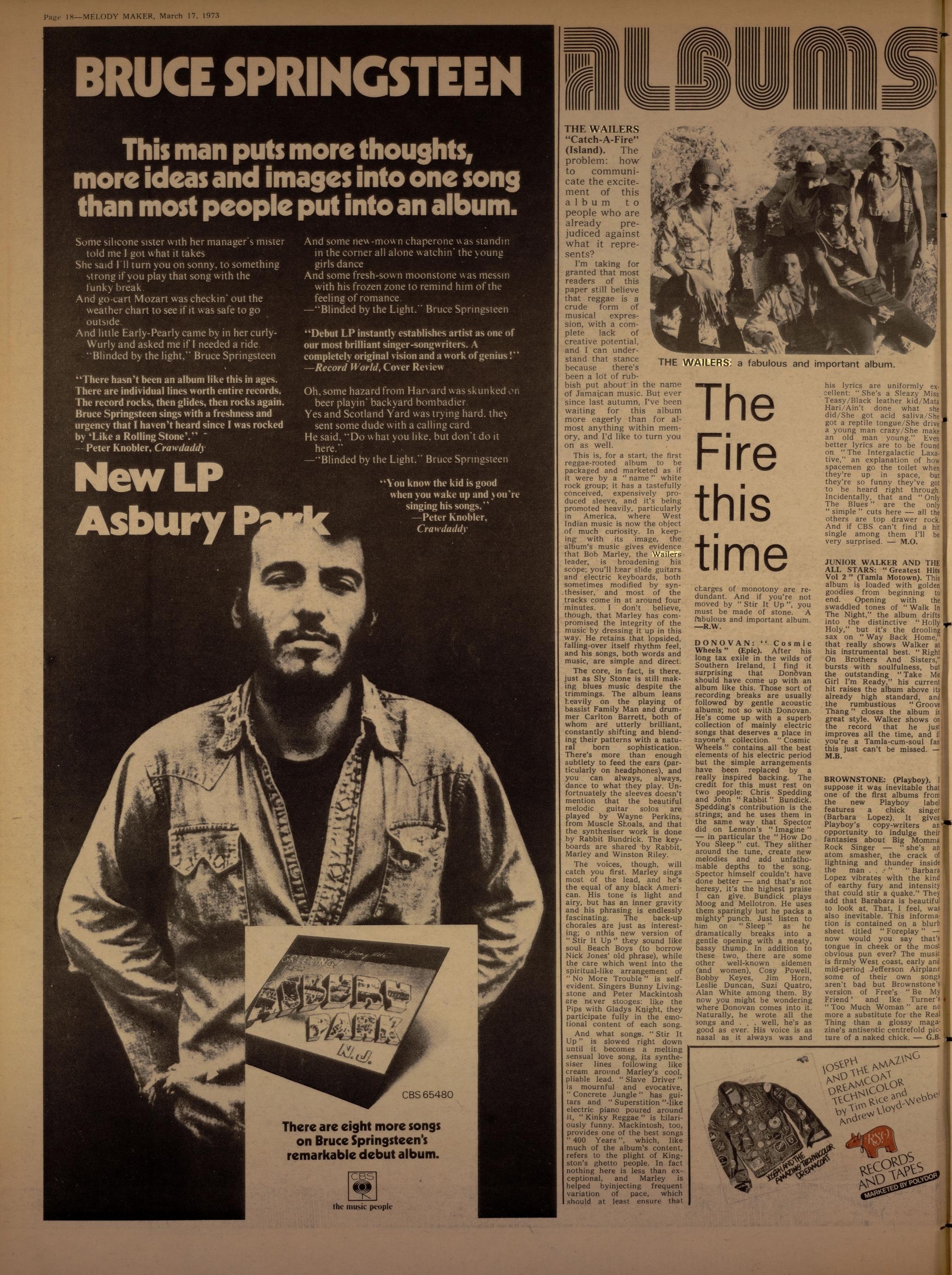 Melody Maker catch a fire (Mar 17, 1973)