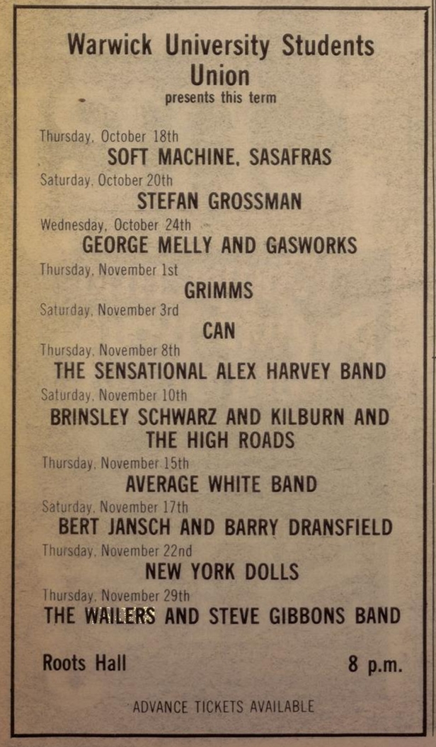 Melody Maker wailers warwick (Oct 20, 1973)