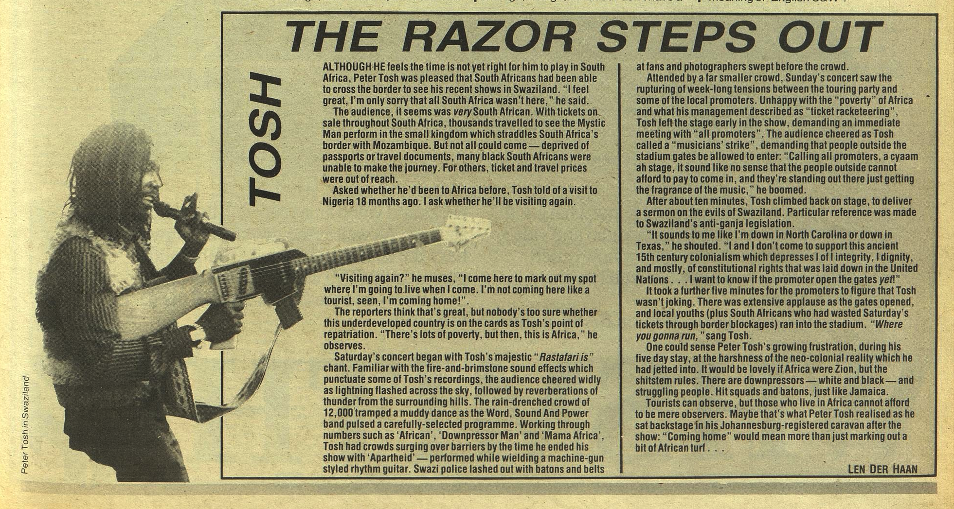 toshページ！ Peter Tosh Live in Swaziland 1983 – LEGENDARY REGGAE