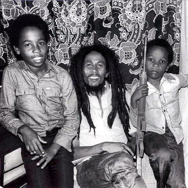 Ziggy, Bob, and Stephen Marley, Zimbabwe, 1980