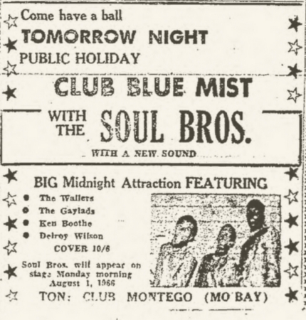 1966-08-01 Live with The Soul Brothers , Club Blue Mist, Montego Bay, Jamaica