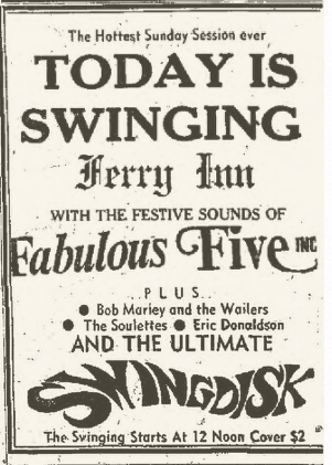 1971-08-01 Sunday Is Swinging with The Soulettes And Eric Donaldson , Ferry Inn, Kingston , Jamaica