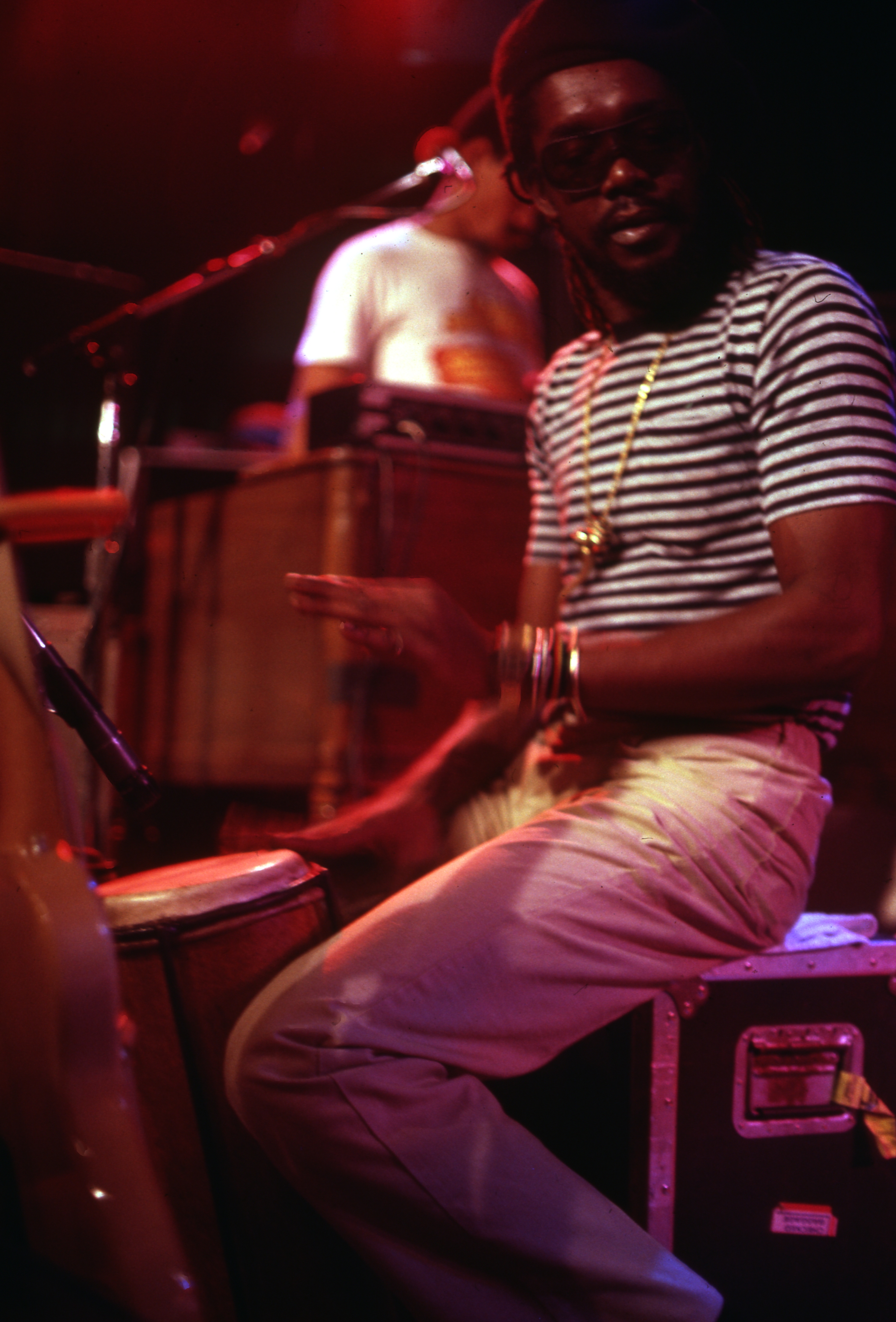 Peter Tosh soundcheck, The Roxy, Hollywood, 1983 (Photo:  Roger Steffens)