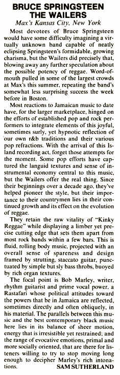 Review of the Max's Kansas City show from Variety, July 18, 1973