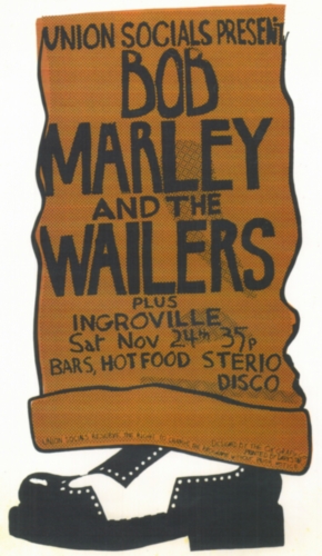 1973-11-24 Bob Marley And The Wailers, Live Manchester Polytechnic University - Original Poster By Ok Dave