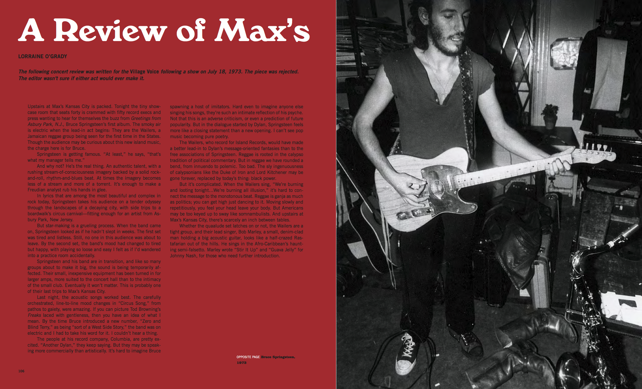 Previously unpublished review of the Max's Kansas City Show by Lorraine O'Grady, Village Voice, 1973